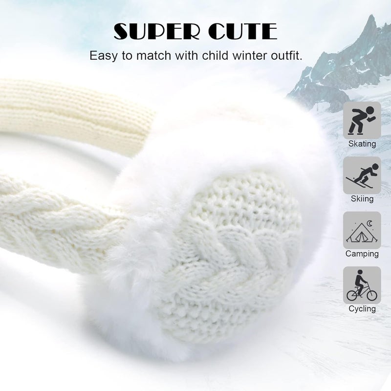 POXIMI Store Baby Warm Earmuffs Kid Magic Gloves Girl Soft Plush Ear Muffs Toddler Knit Mittens for Boy Winter Ear Warmer Set - Image 3